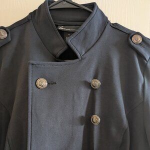 Lane Bryant Button Soft Mock Collar Double Breasted Blazer Jacket Size 16 Slate